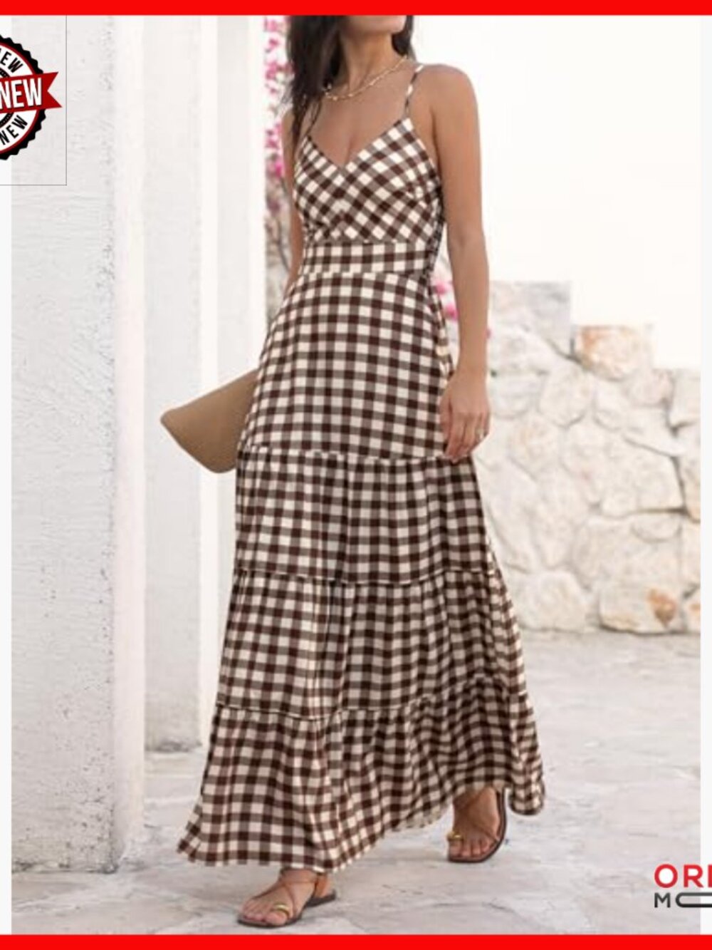 Spaghetti Strap Maxi Dress Back Smocked V Neck A Line Casual Long - Picture 3 of 7
